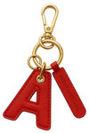 A Signature Leather Key Chain Lipstick Red