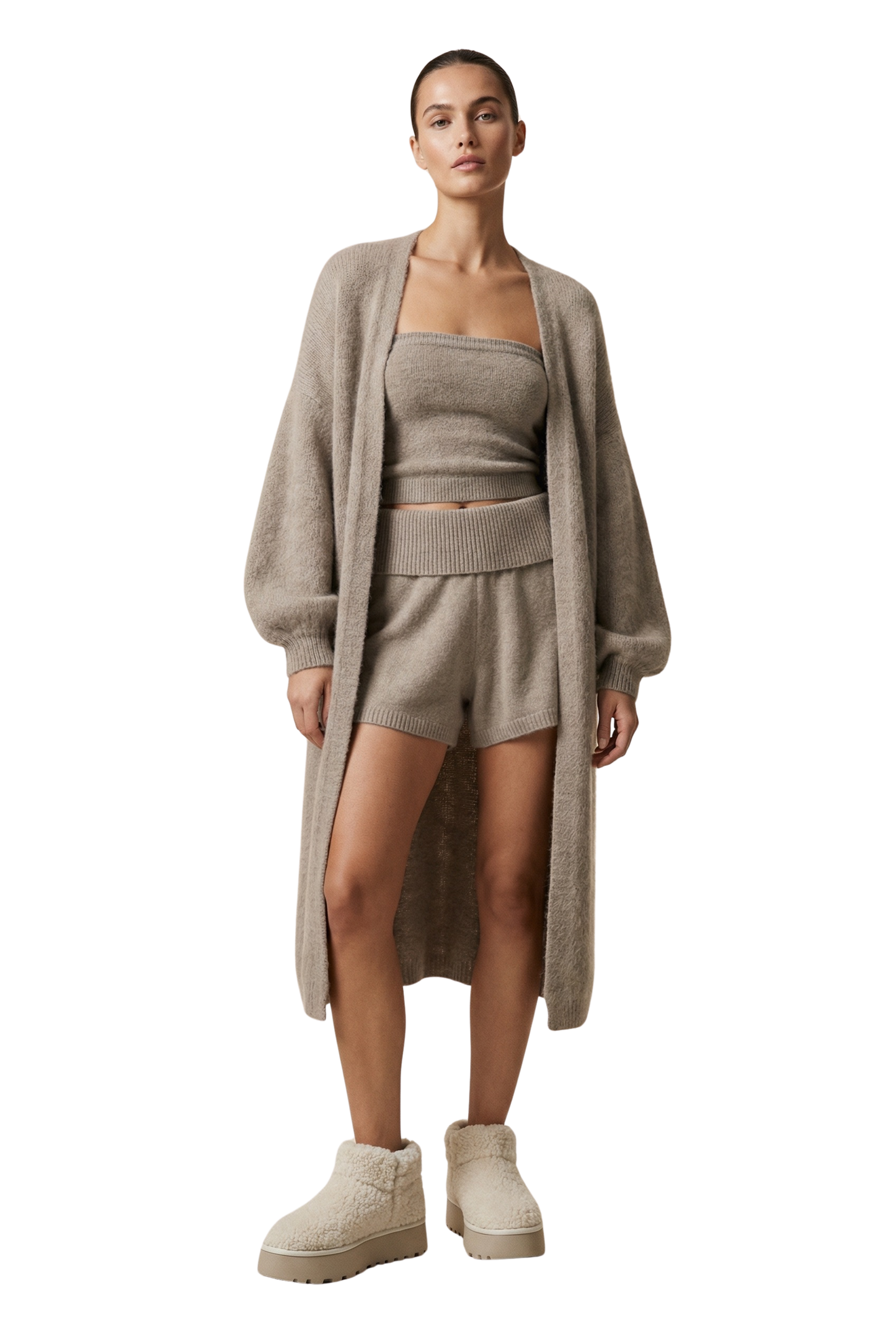 Allie Alpaca Shorts Light Taupe