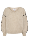 Milana LS Mohair Knit Stitching Beige