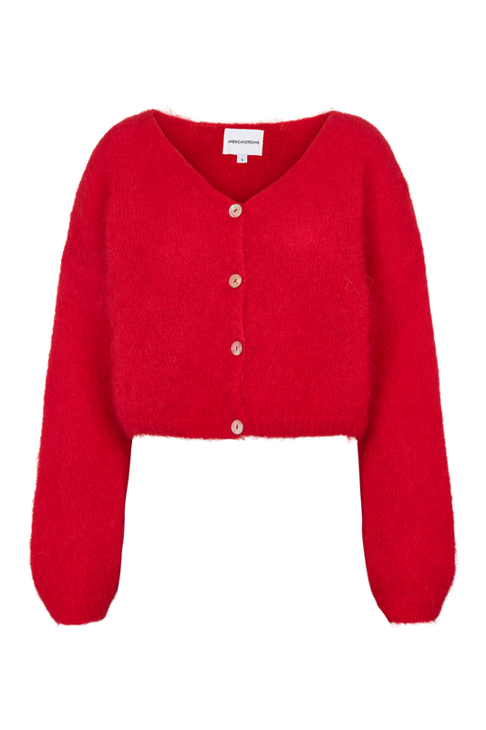 Cornelia Cropped Cardigan Lipstick Red