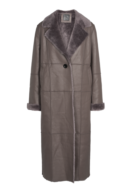 Shahira Wool Coat Long Medium Brown
