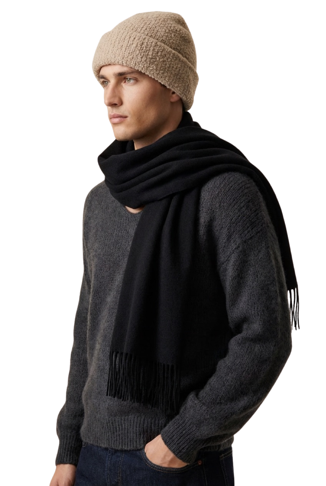 Andi Cashmere Scarf Black