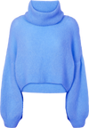 Andrea Rollneck Cropped Alpaca Pullover Sky Blue