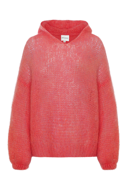 Antonella Mohair Hoodie Coral Red