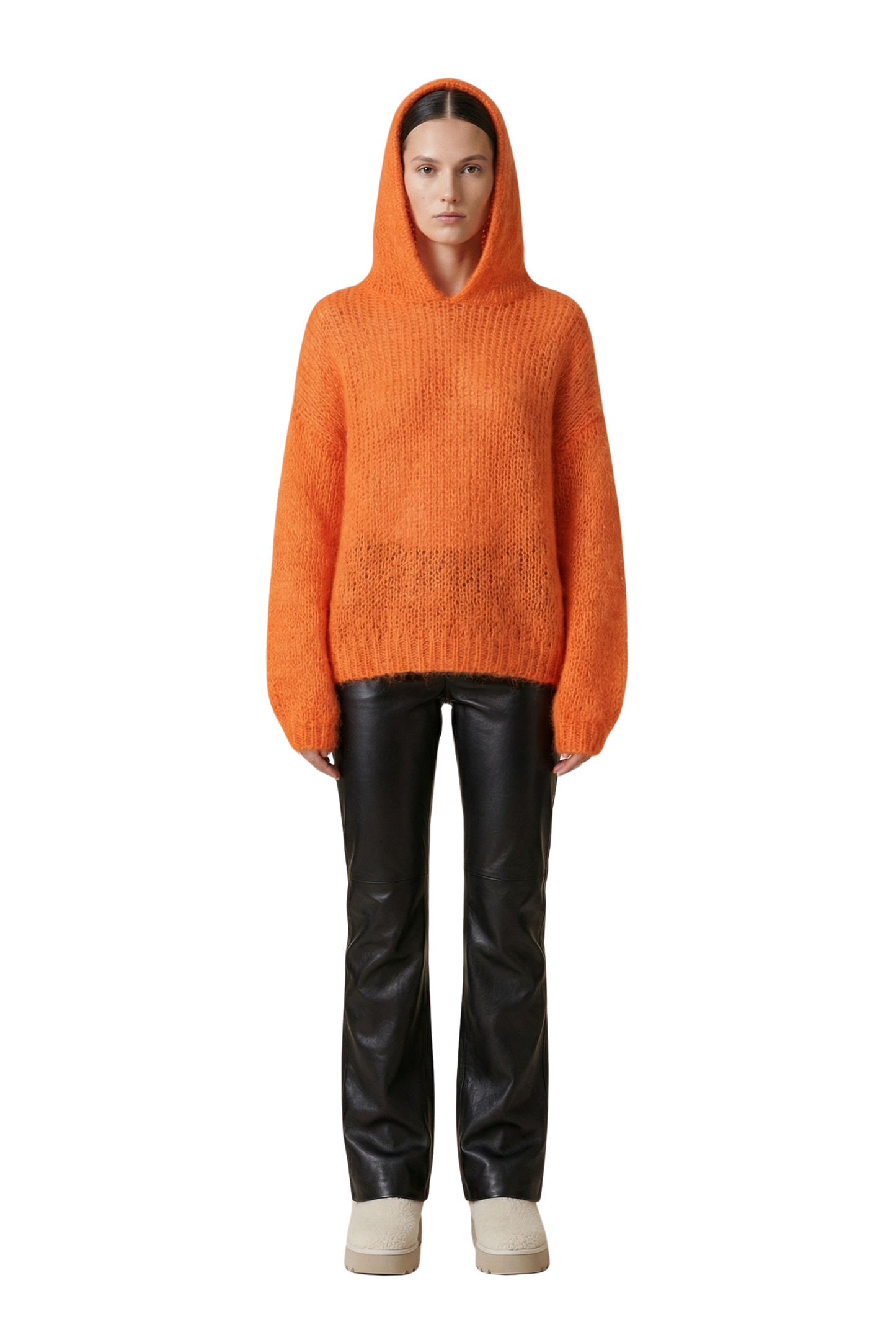 Antonella Mohair Hoodie Orange