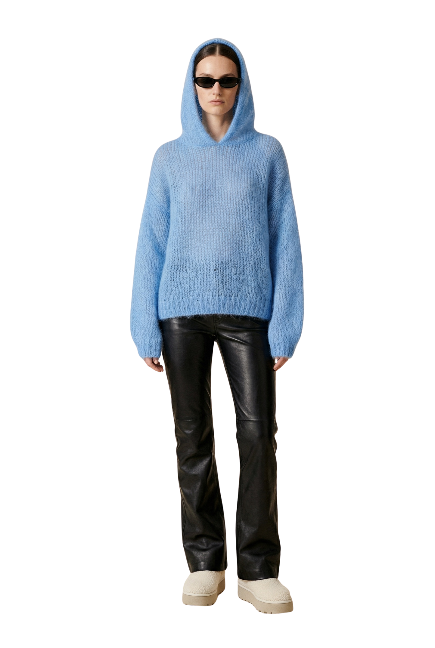 Antonella Mohair Hoodie Sky Blue