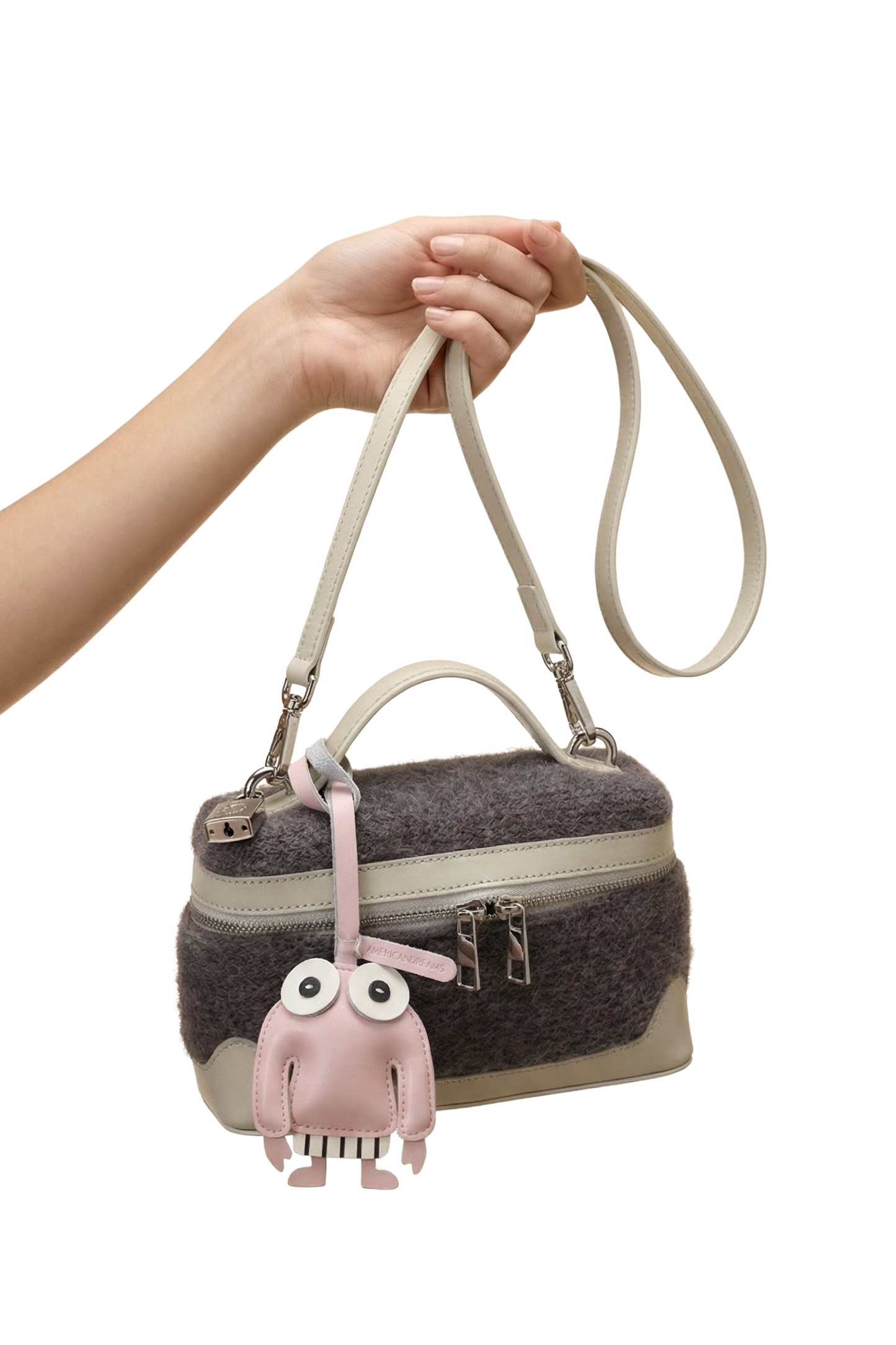 Mr Pullover Leather Bag Charm Light Pink