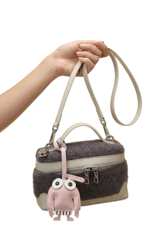 Mr Pullover Leather Bag Charm Light Pink