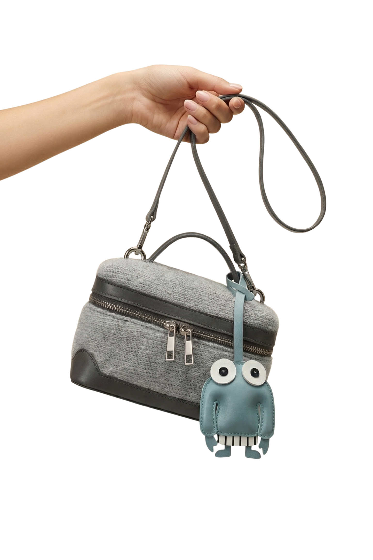 Mr Pullover Leather Bag Charm Seafoam Green
