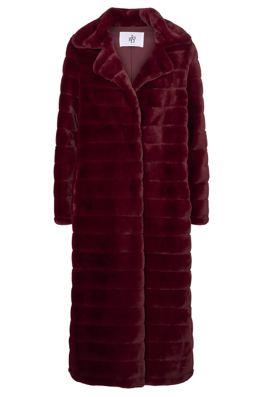 Bailey Faux Fur Coat Long Bordeaux