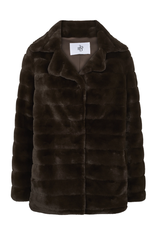 Bailey Faux Fur Coat Short Dark Brown