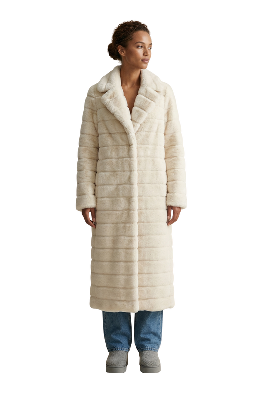 Bailey Faux Fur Coat Long Beige