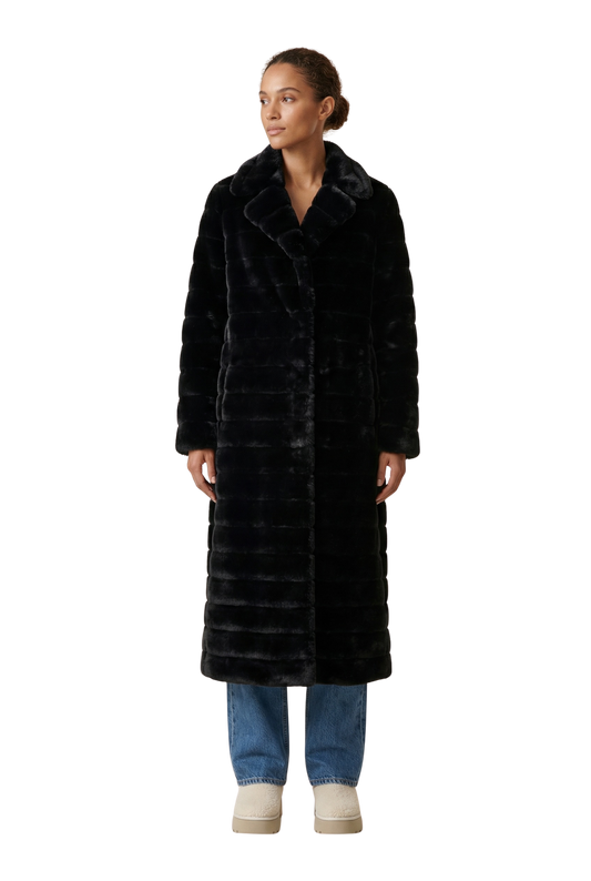 Bailey Faux Fur Coat Long Black