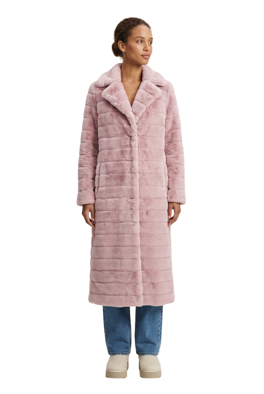 Bailey Faux Fur Coat Long Light Pink
