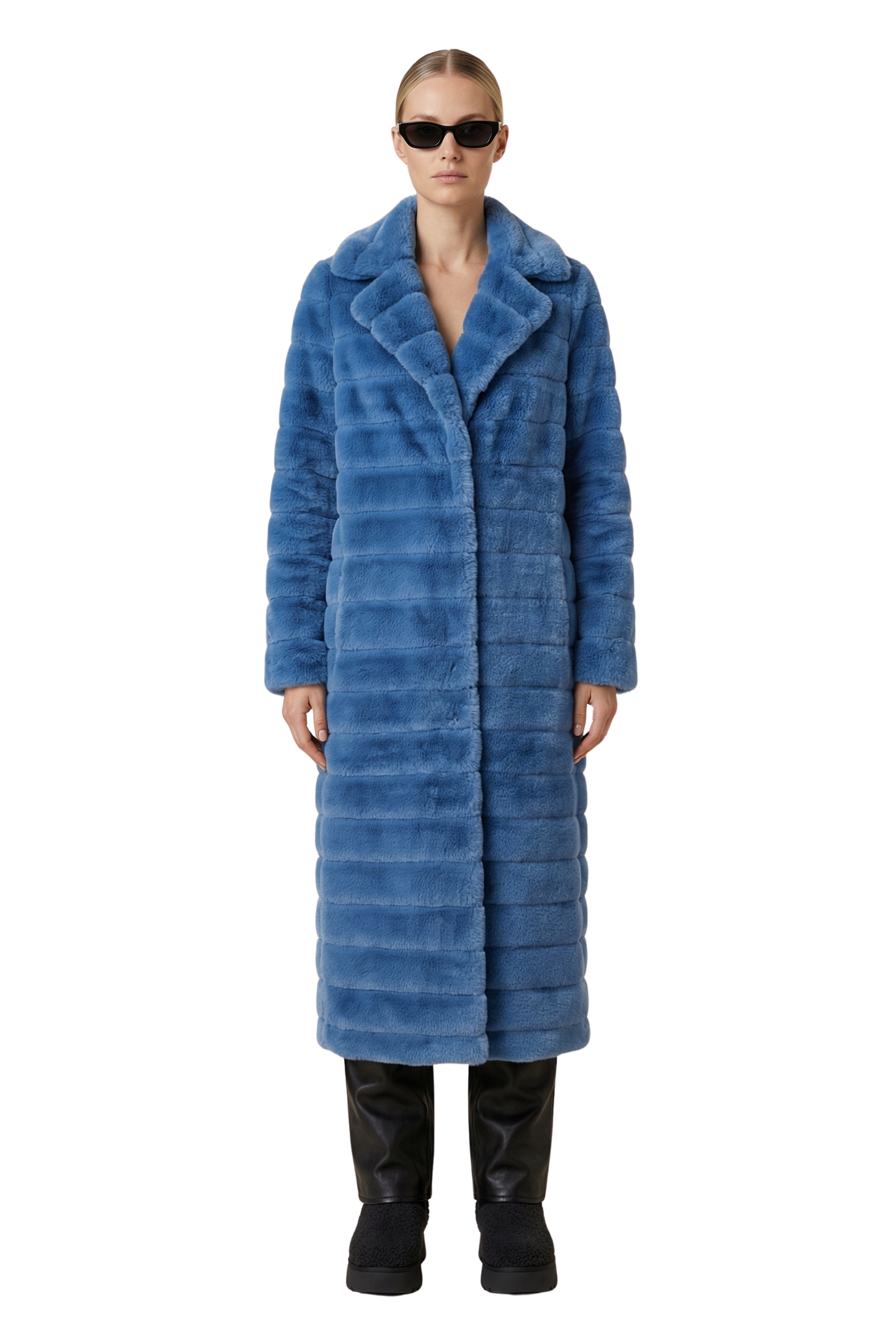 Bailey Faux Fur Coat Long Sky Blue