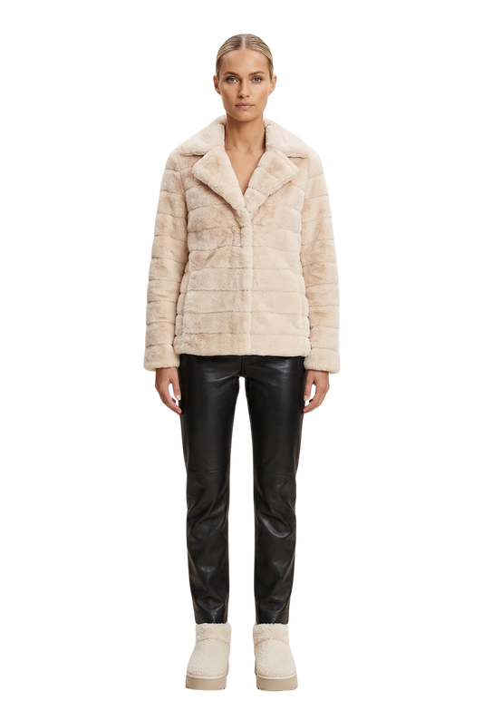 Bailey Faux Fur Coat Short Almond
