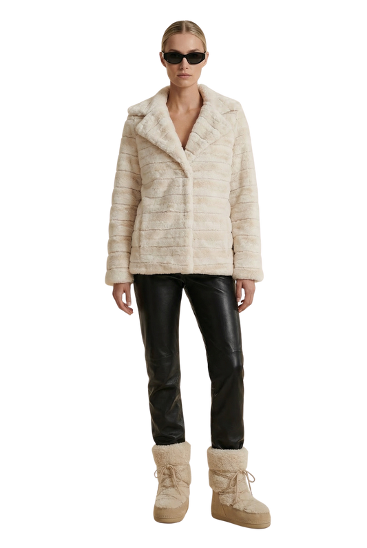 Bailey Faux Fur Coat Short Beige