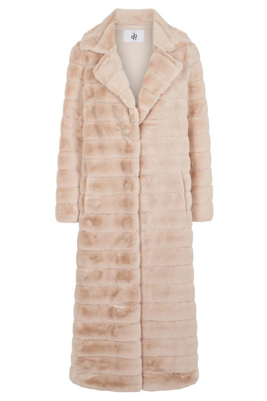 Bailey Faux Fur Coat Long Almond