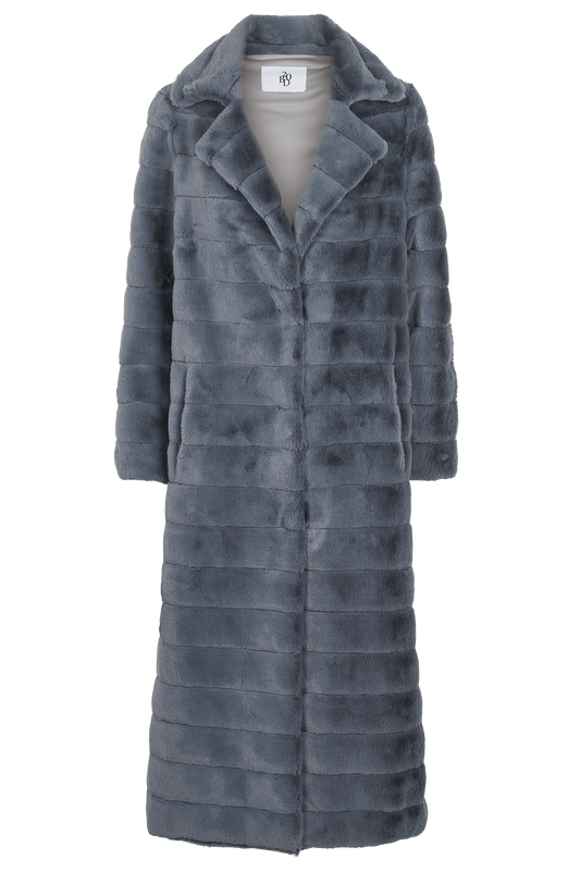 Bailey Faux Fur Coat Long Dark Grey