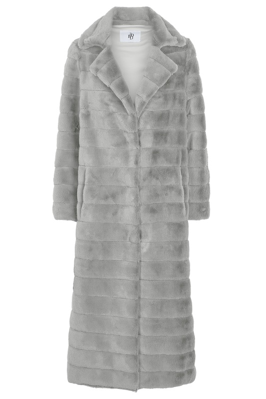 Bailey Faux Fur Coat Long Light Grey