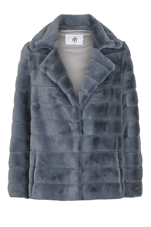 Bailey Faux Fur Coat Short Dark Grey