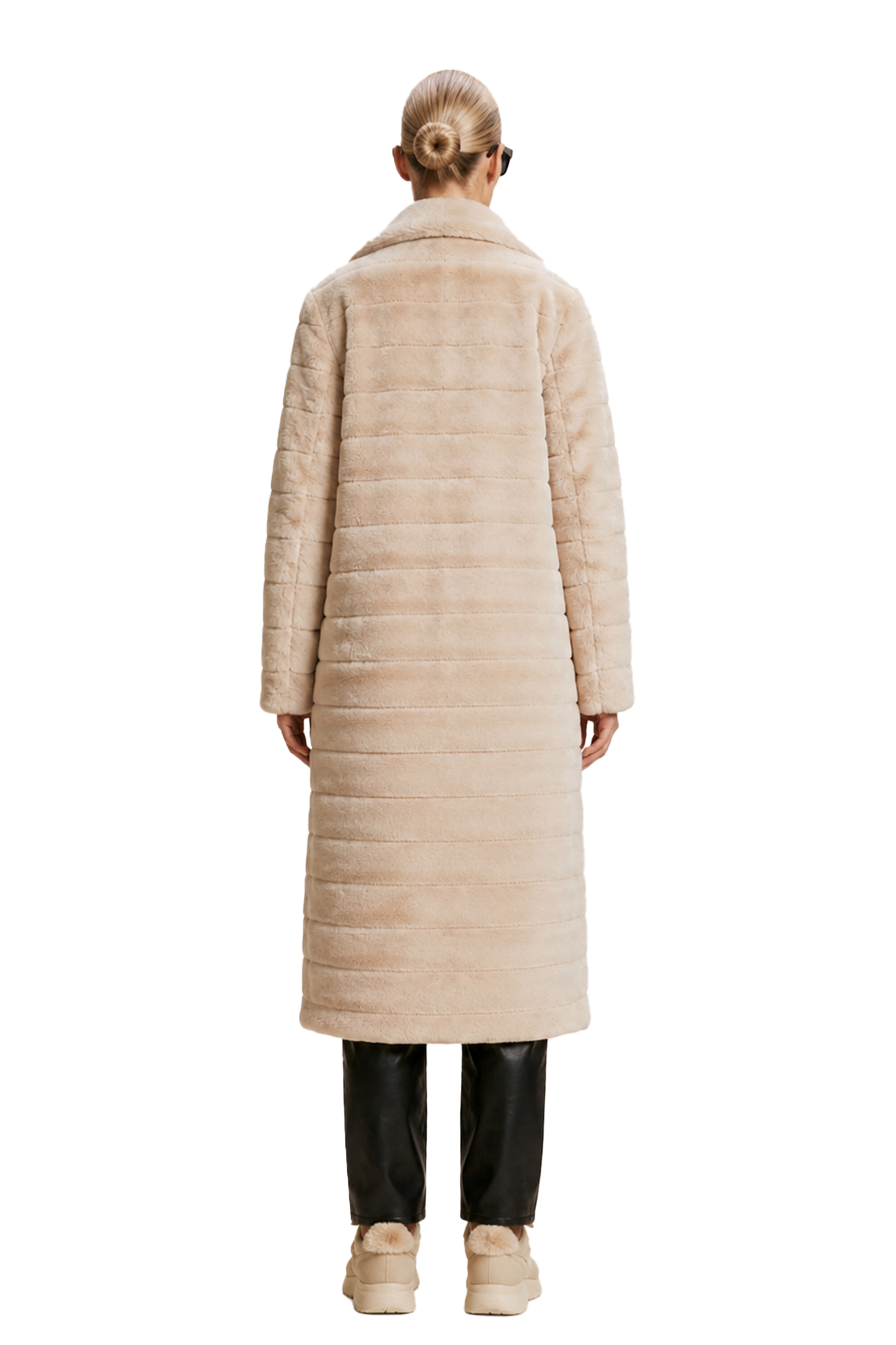 Bailey Faux Fur Coat Long Almond