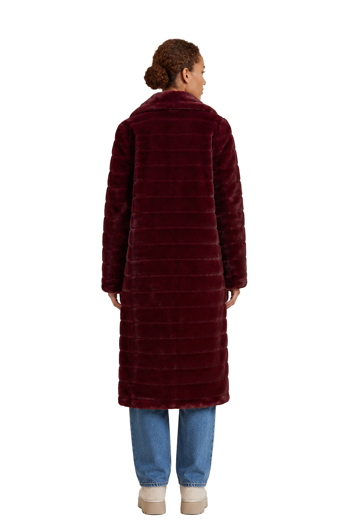 Bailey Faux Fur Coat Long Bordeaux