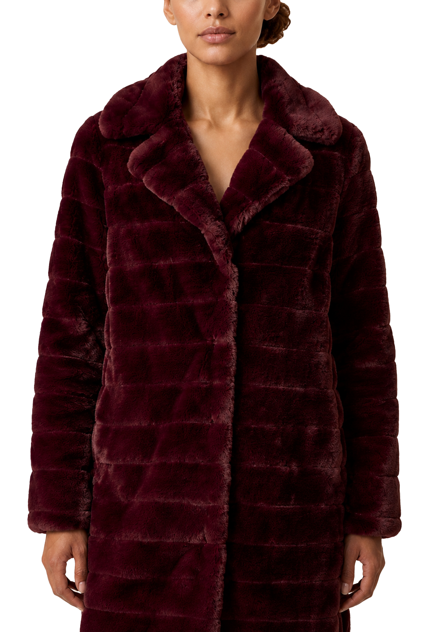 Bailey Faux Fur Coat Long Bordeaux