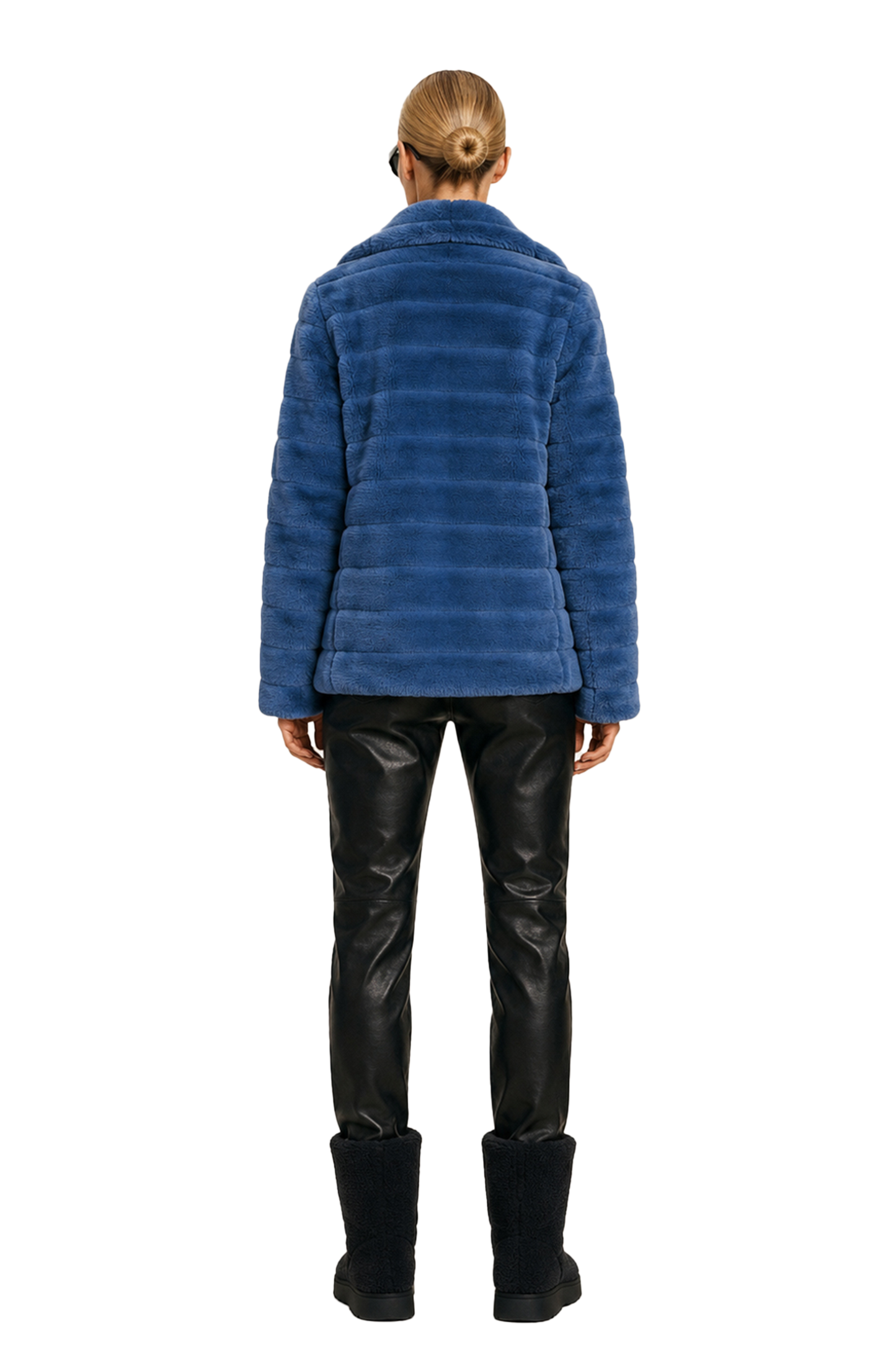Bailey Faux Fur Coat Short Sky Blue