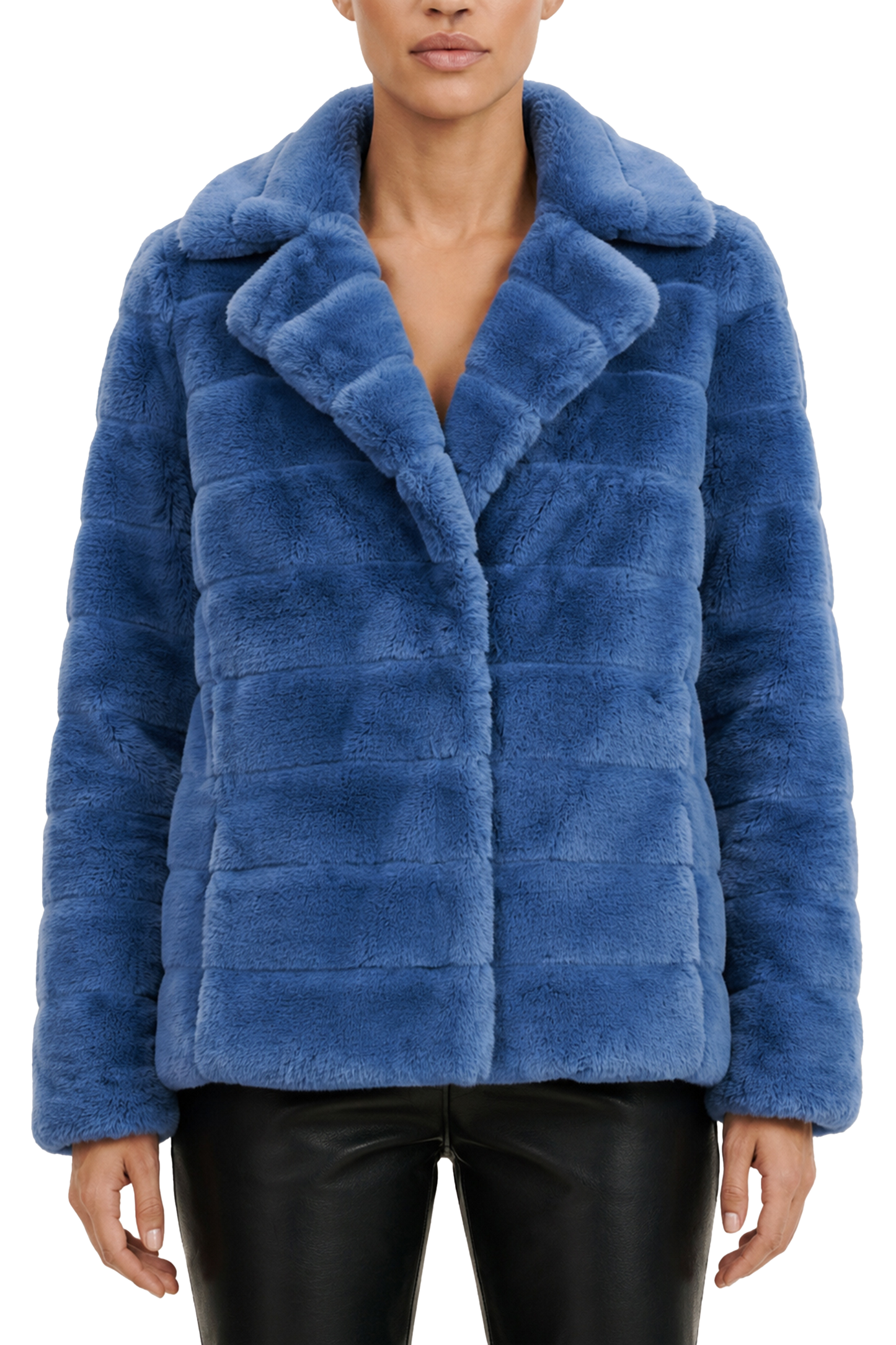 Bailey Faux Fur Coat Short Sky Blue
