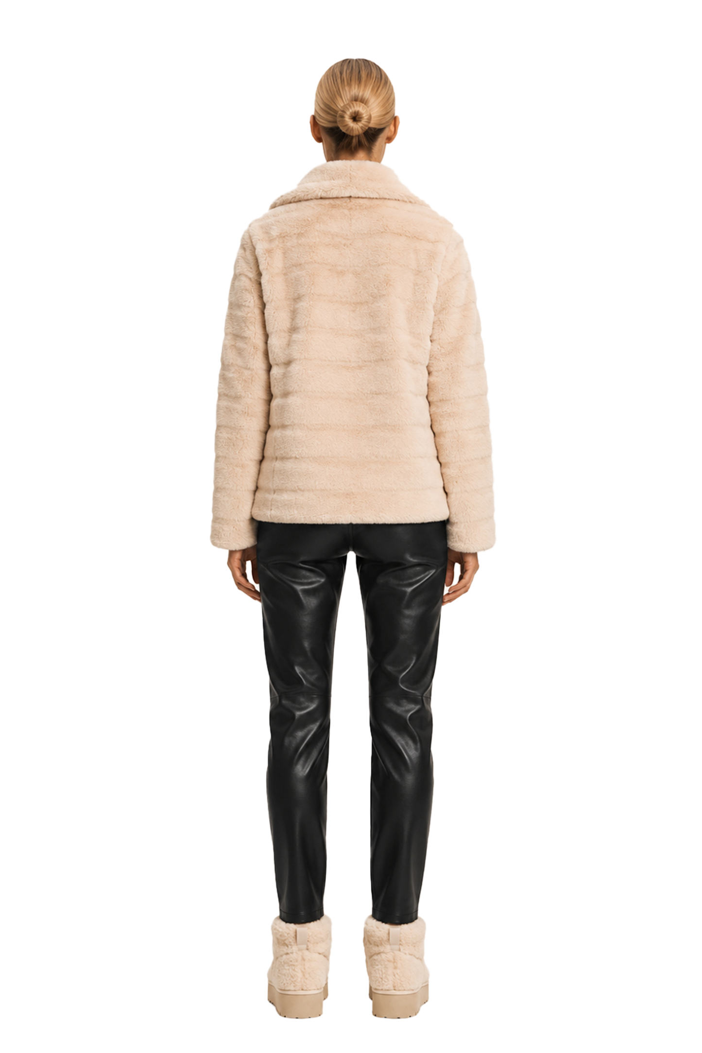 Bailey Faux Fur Coat Short Almond