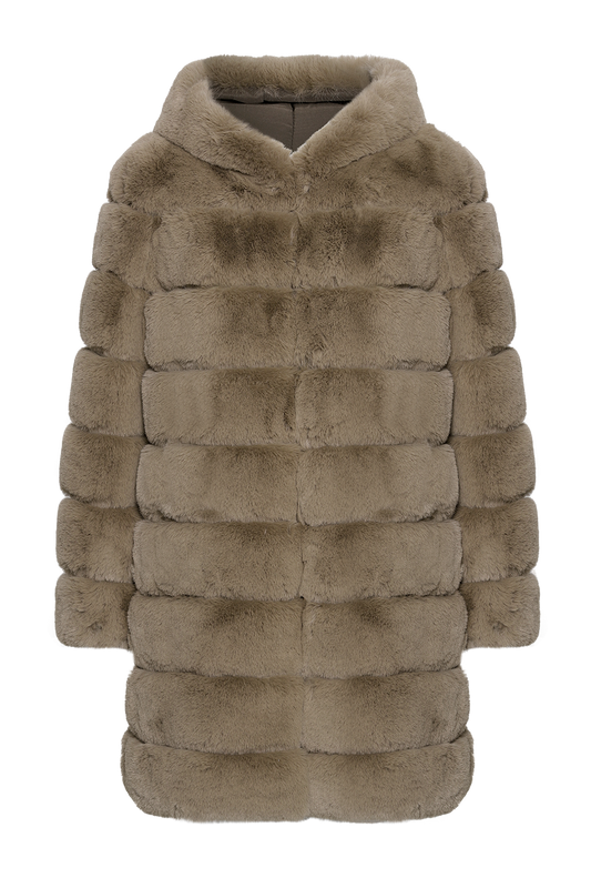 Blake Faux Fur Coat Long Medium Brown