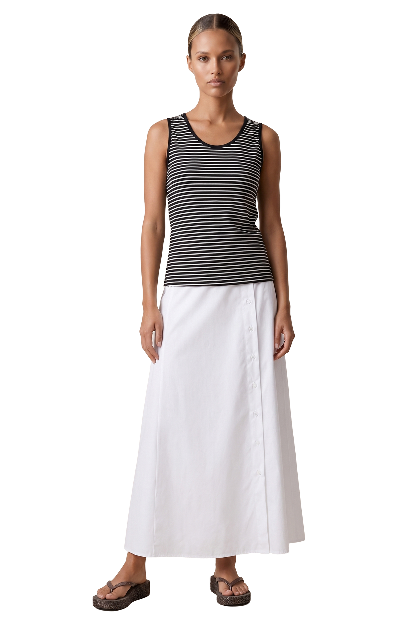 Boline Striped Tank Top White / Black