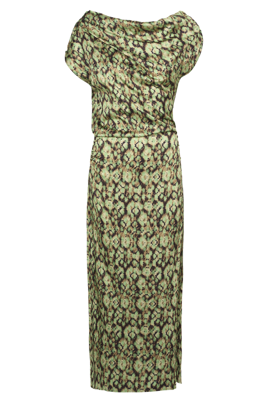 Camelia Dress Green Print