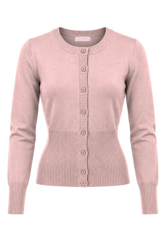 Camilla Cardigan Light Pink with PINK neck label
