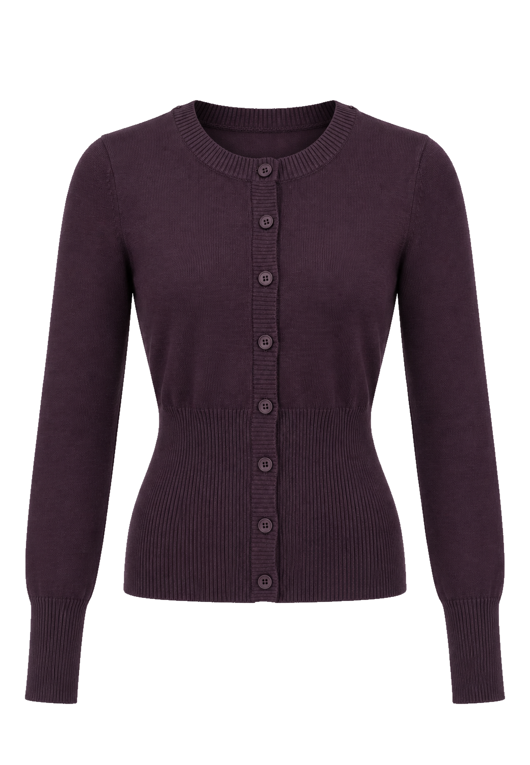 Camilla Cardigan Aubergine - front
