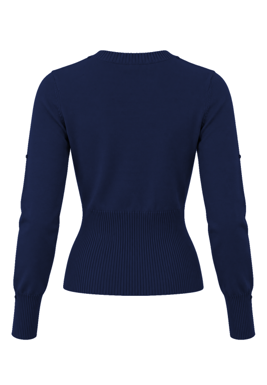 Camilla Cardigan Navy Blue - back