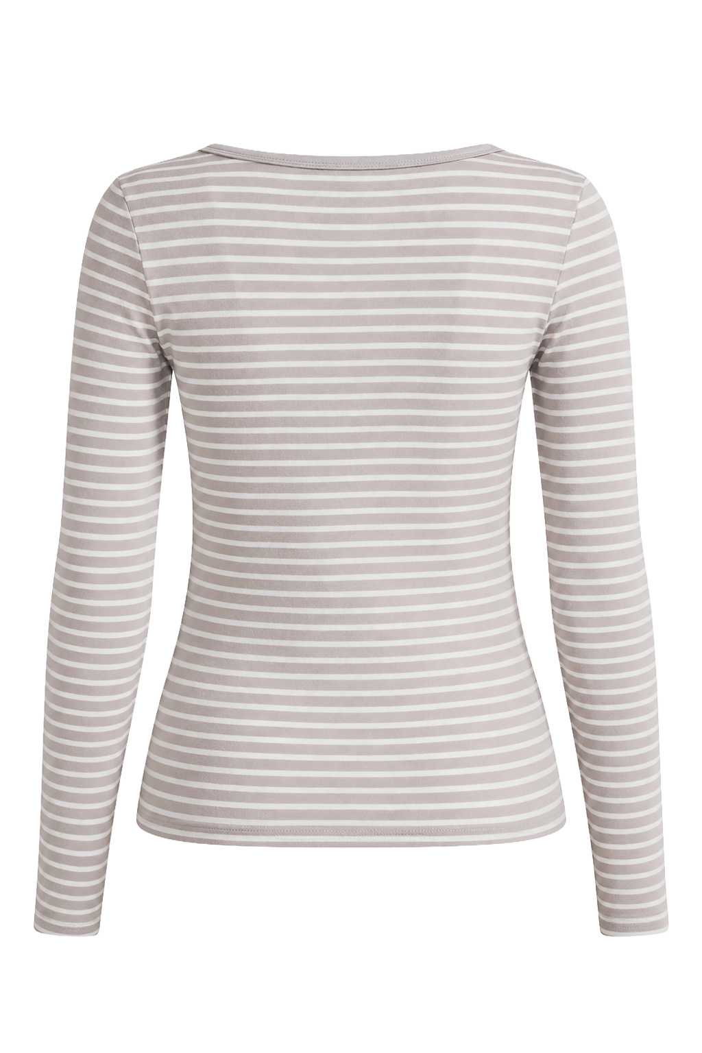 Caroline Striped LS Blouse Beige / White