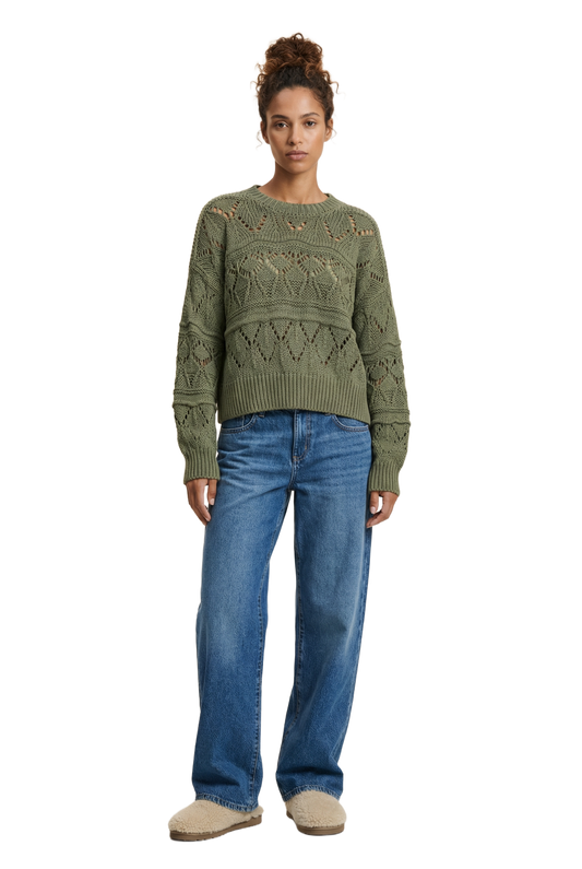 Cassie Cotton Pullover Army Green