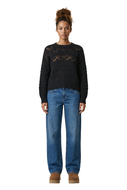 Cassie Cotton Pullover Black