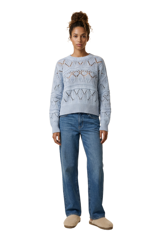 Cassie Cotton Pullover Light Blue