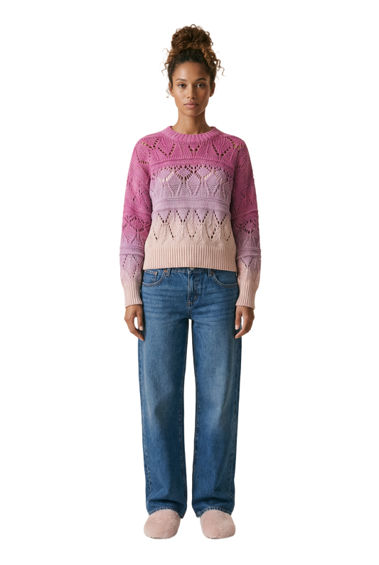 Cassie Cotton Pullover Lilac Ombre