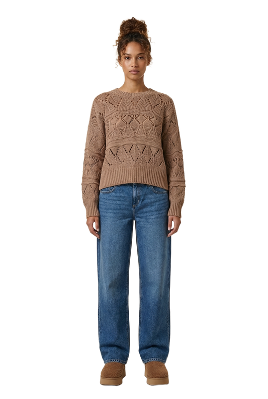 Cassie Cotton Pullover Medium Brown