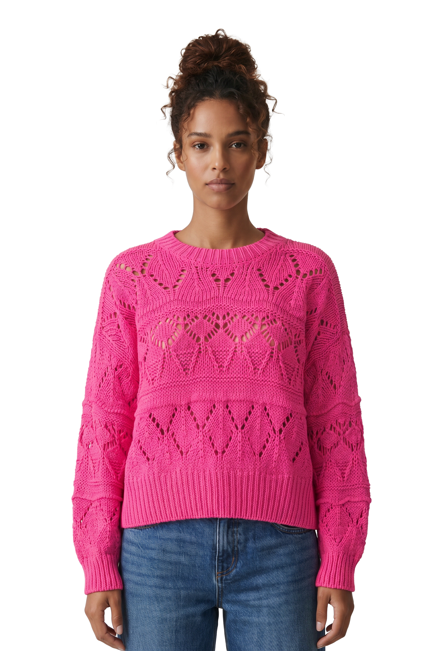 Cassie Cotton Pullover Neon Pink