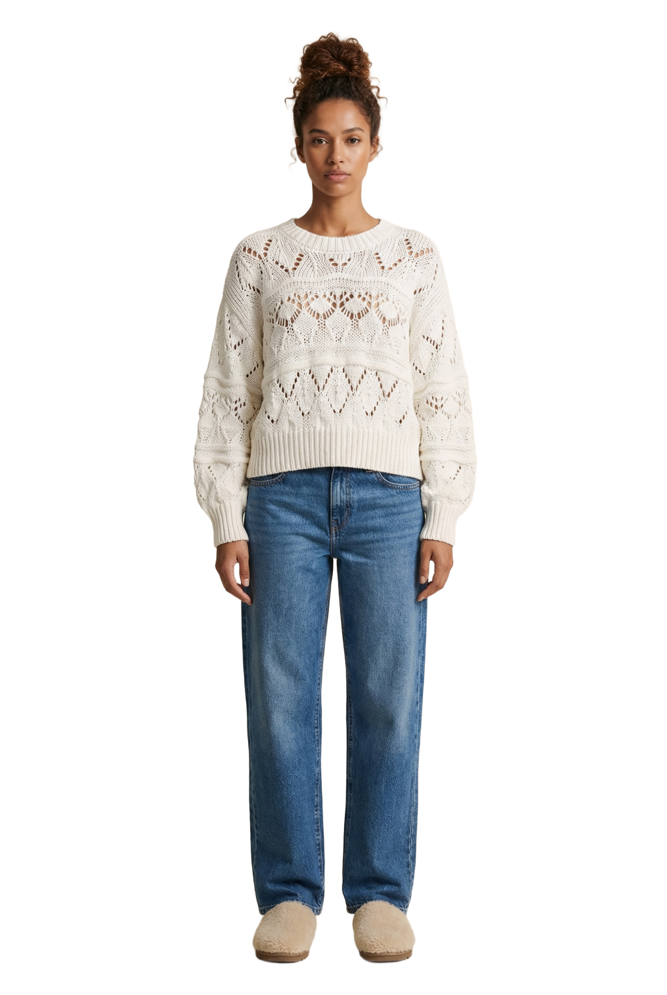 Cassie Cotton Pullover White