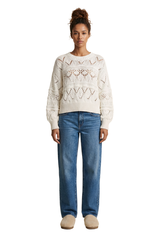 Cassie Cotton Pullover White