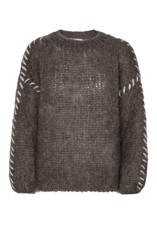 Catia Mohair Stitch Pullover Dark Taupe