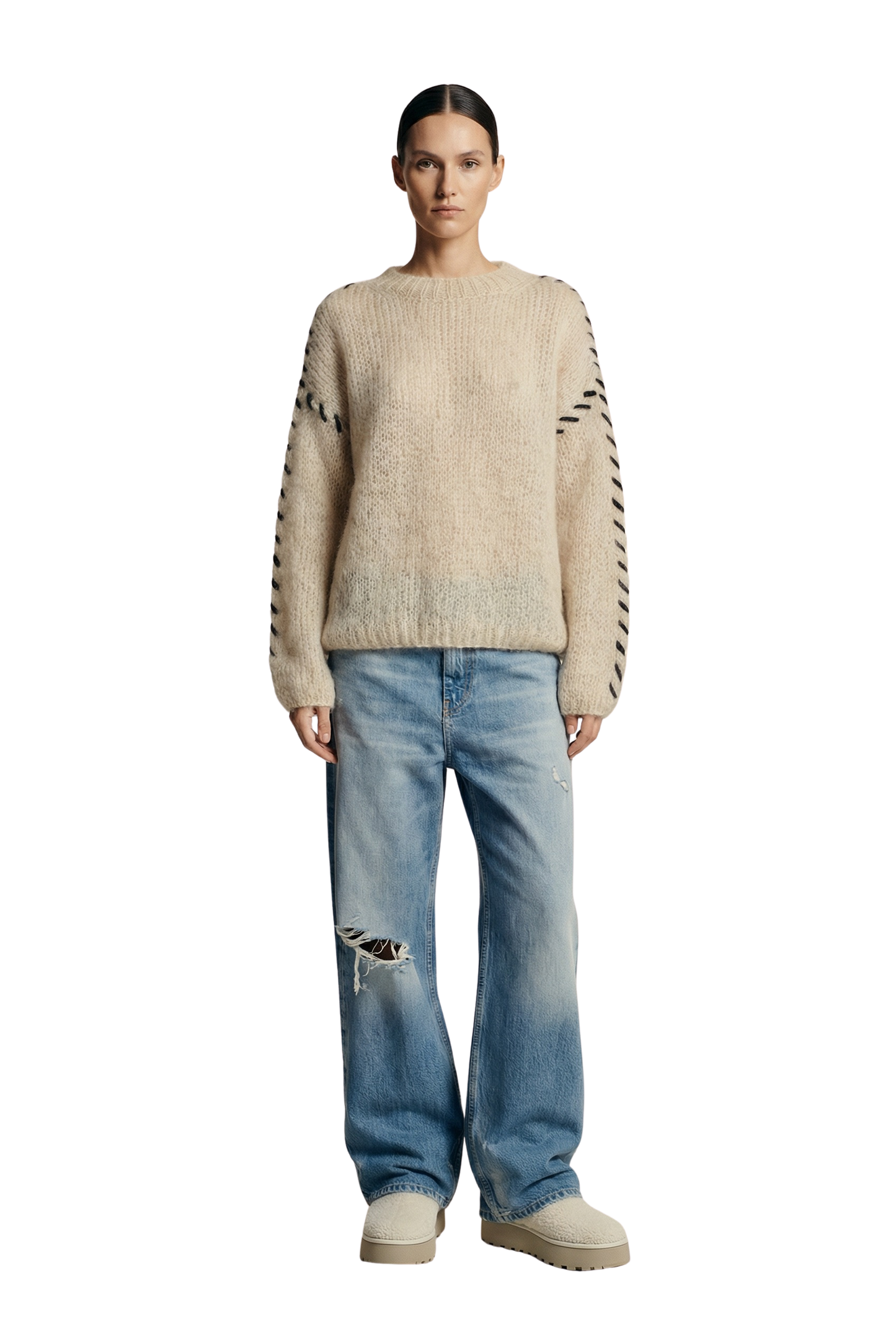 Catia Mohair Stitch Pullover Beige