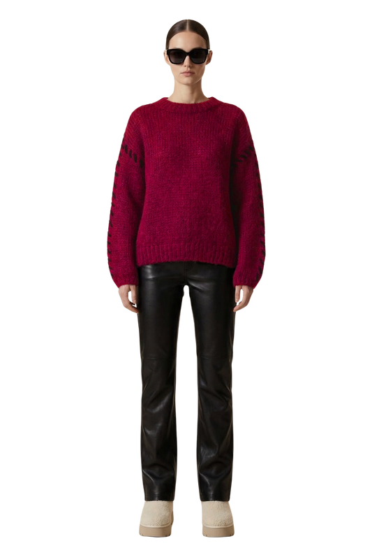 Catia Mohair Stitch Pullover Bordeaux
