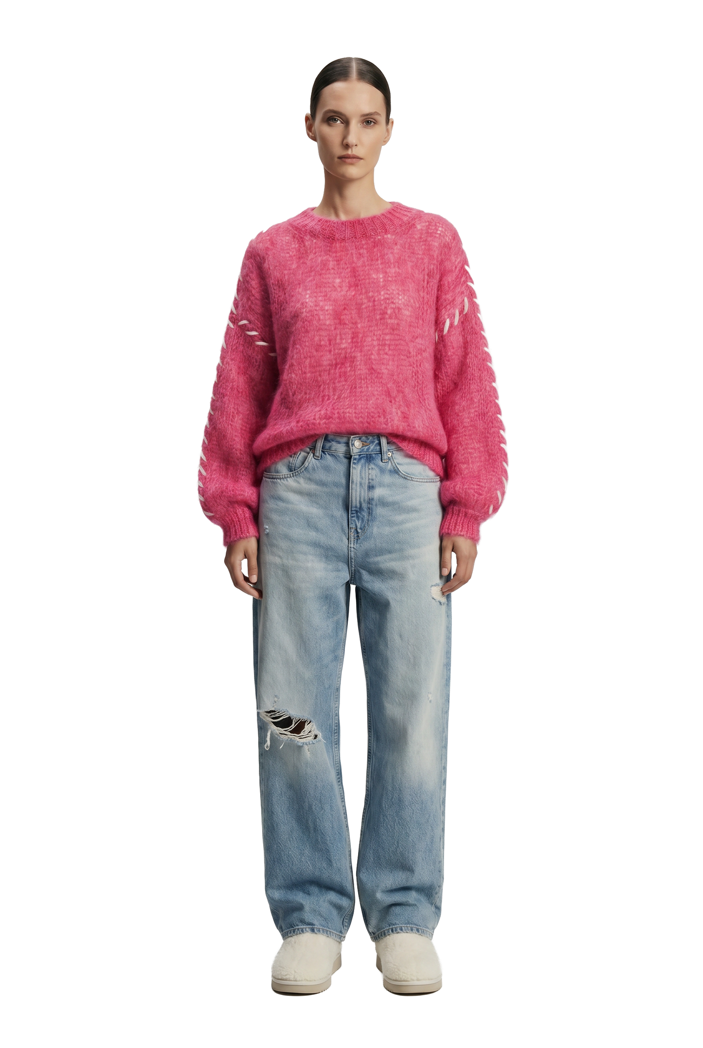 Catia Mohair Stitch Pullover Pink